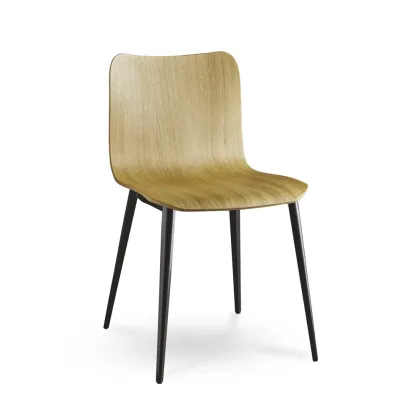 Zdjęcie Krzesło ze stalową ramą i dębowym siedziskiem Dandy - Colico