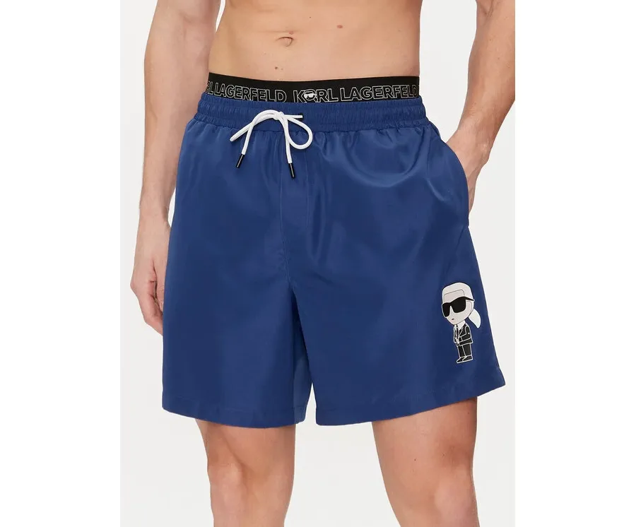 obrazek 1 KARL LAGERFELD Szorty plażowe 235M2213 Granatowy Regular Fit
