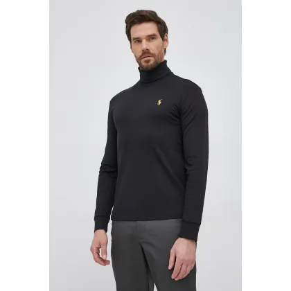 Zdjęcie Polo Ralph Lauren Longsleeve bawełniany 710853205001 kolor czarny gładki