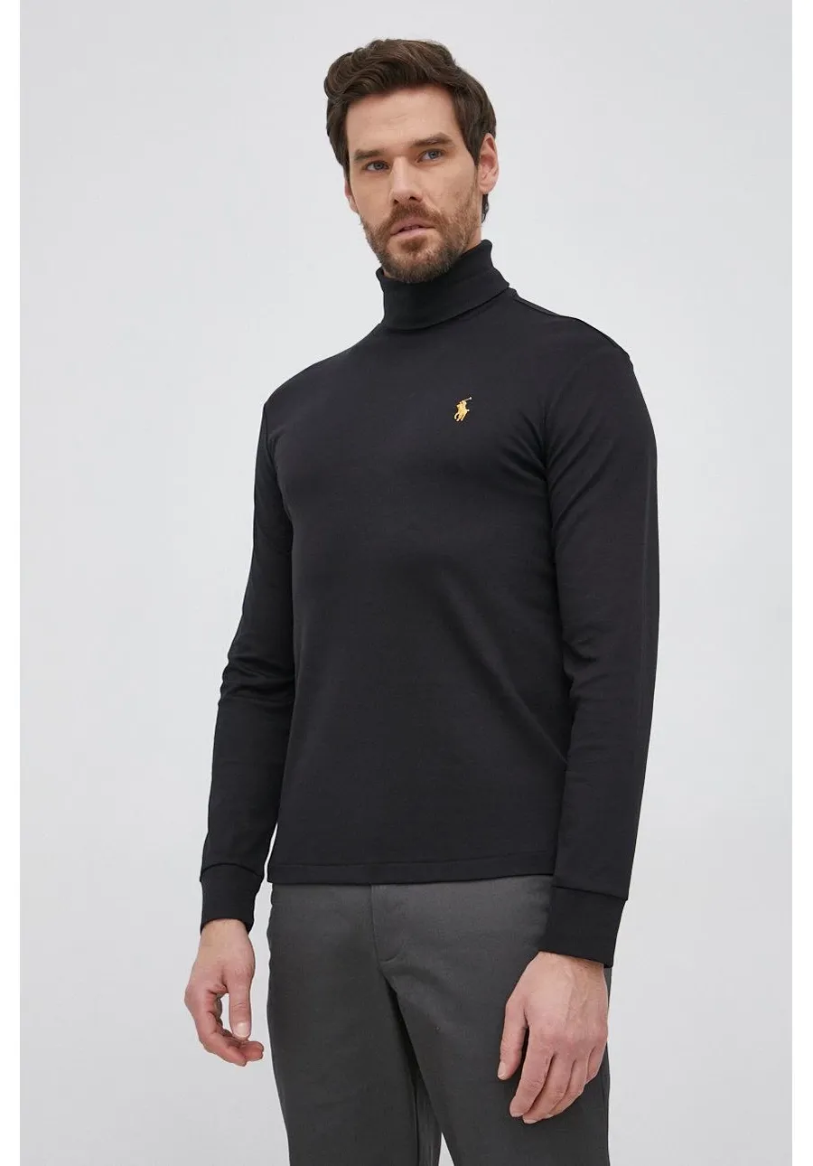 obrazek 1 Polo Ralph Lauren Longsleeve bawełniany 710853205001 kolor czarny gładki