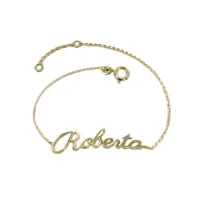 Picture Personalized girls name bracelet in yellow gold