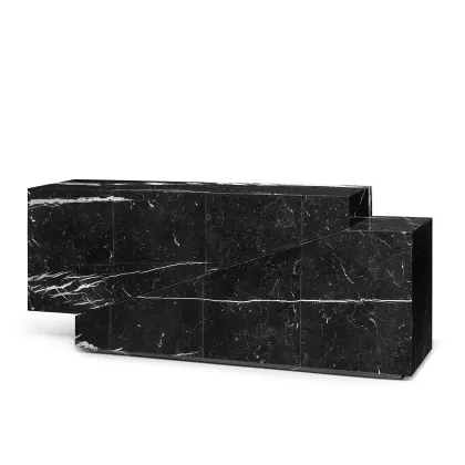 Picture Black chest of drawers made of marble for an exclusive living room - Ginger & Jagger
