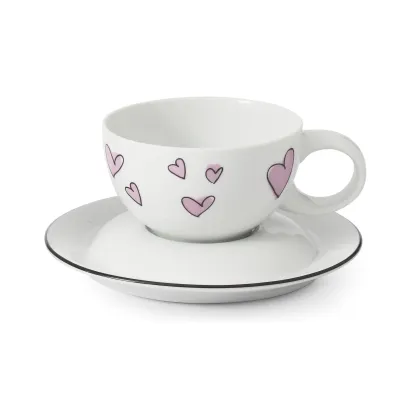 Zdjęcie Stylowa porcelanowa filiżanka do herbaty ze spodkiem z kolekcji Nostalgia – Leander