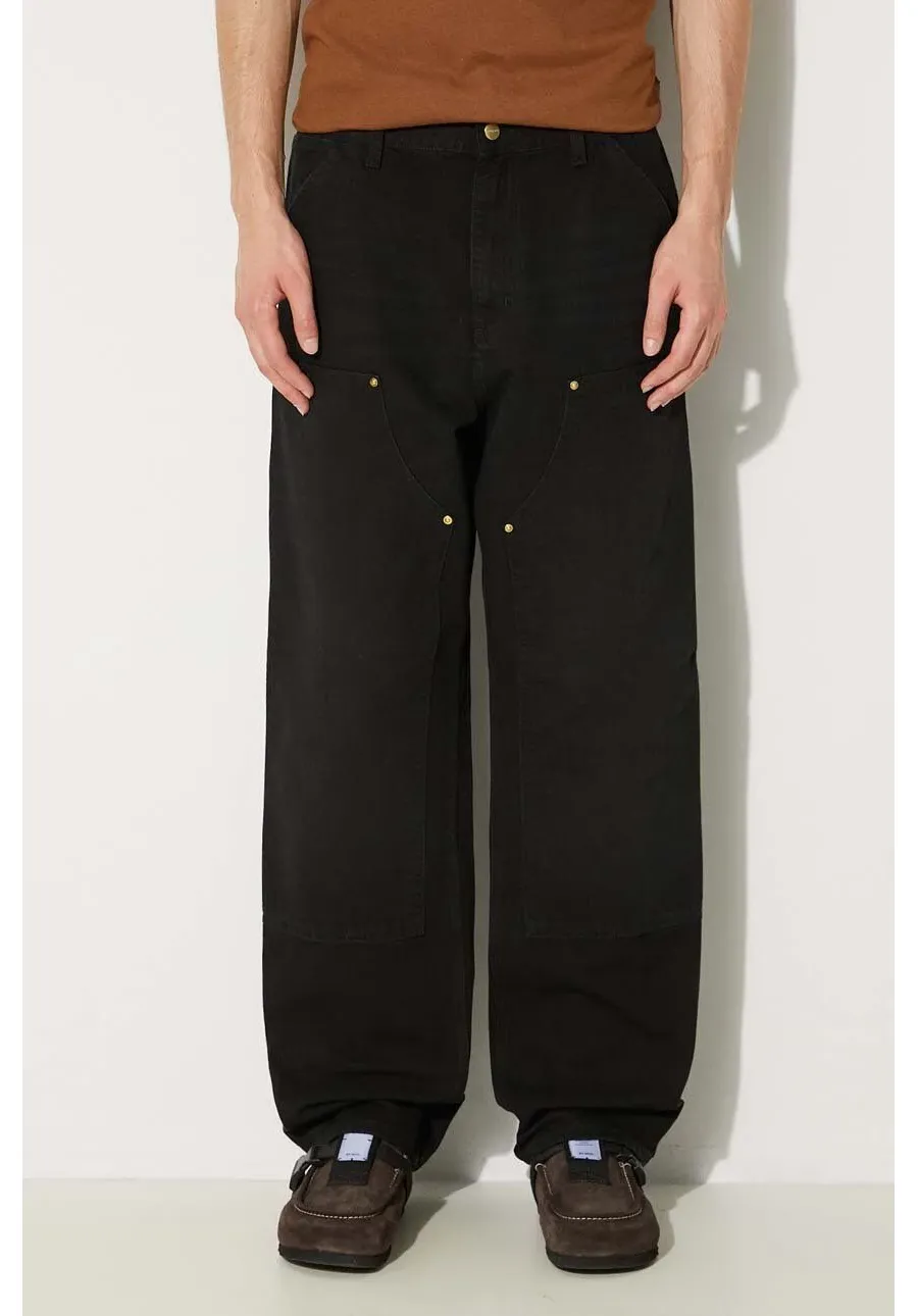 obrazek 1 Carhartt WIP spodnie bawełniane Double Knee Pant kolor czarny proste I031501.893K