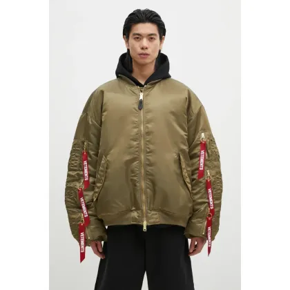 Zdjęcie VETEMENTS kurtka bomber dwustronna Cargo Bomber męska kolor zielony przejściowa oversize UA66JA300E