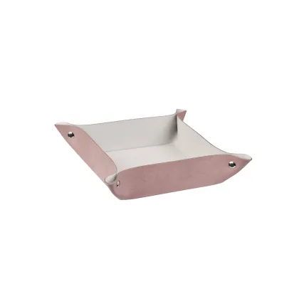 Zdjęcie Wyjątkowa skórzana tacka w kolorze popielatego różu