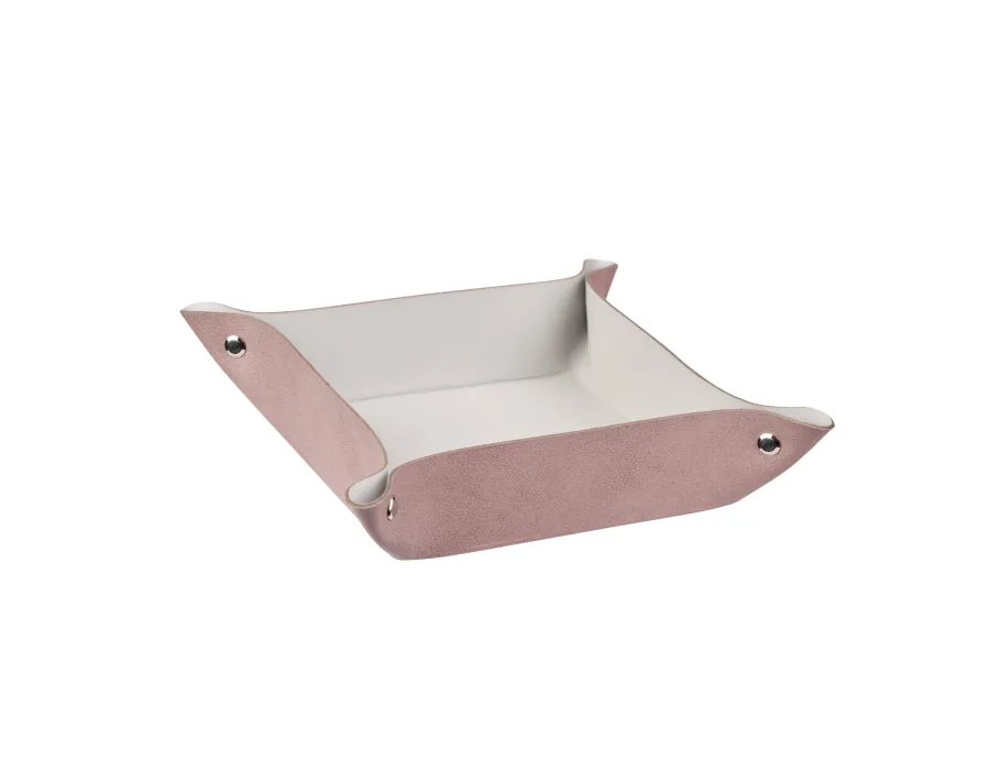 obrazek 1 Wyjątkowa skórzana tacka w kolorze popielatego różu
