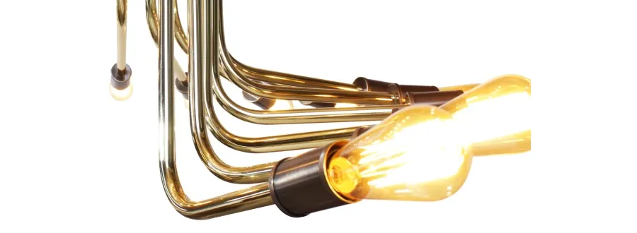 obrazek 3 Olśniewająca lampa wisząca Nagoya z postarzanego mosiądzu