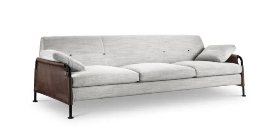 obrazek 2 Sofa 4 osobowa z podłokietnikami ze skóry siodłowej