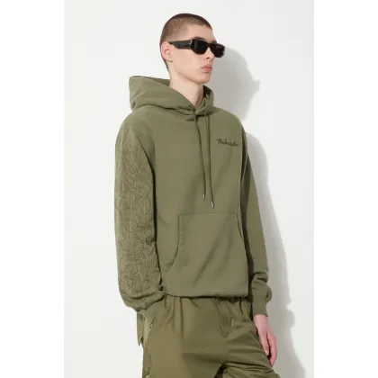 Zdjęcie Maharishi bluza bawełniana Dragon Bamboo Hooded Sweat męska kolor zielony z kapturem z aplikacją 5075.OLIVE
