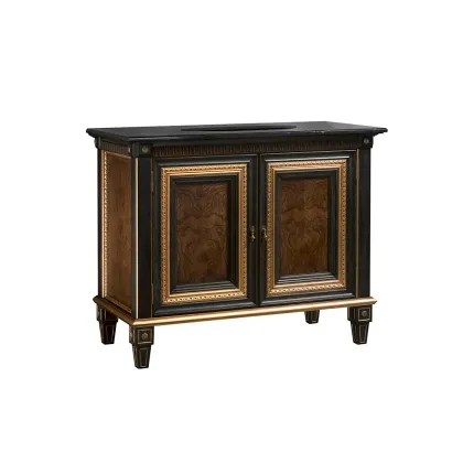 Picture Walnut, ebony, gold, marble - prestigious LAURA-DARIA bathroom cabinet - Collecion Alexandra
