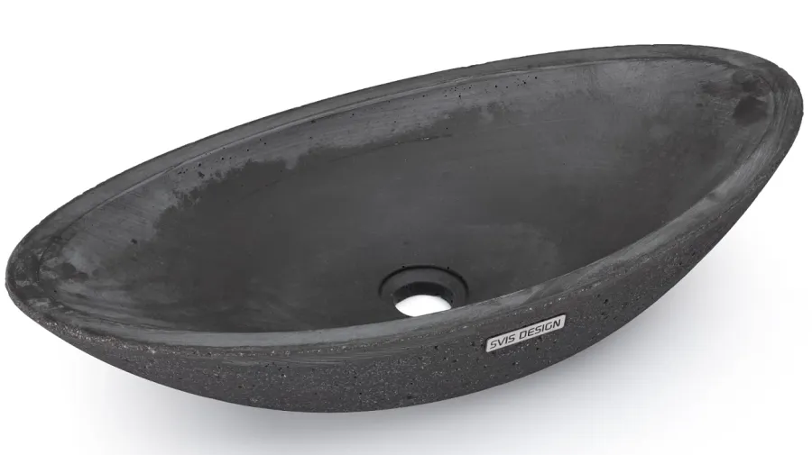 obrazek 2 Oryginalna umywalka 60 cm ORION BRUSHED – bardzo ciemnoszary, bez dekoru, bez lakieru