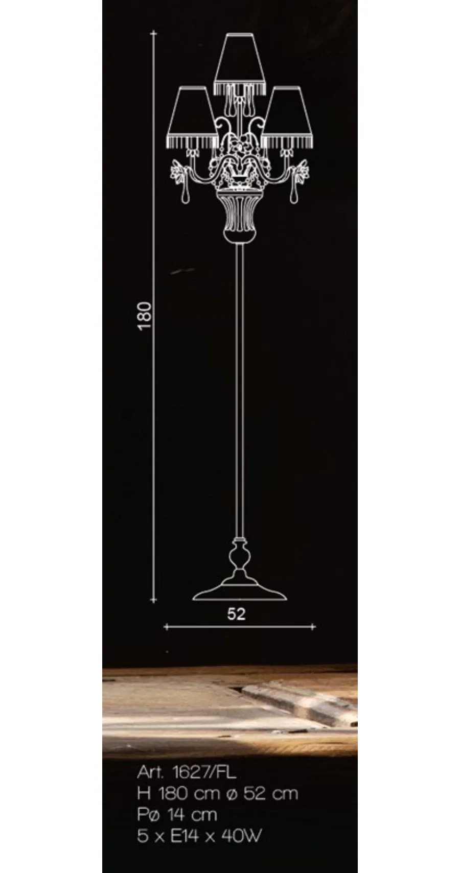 obrazek 1 Lampa podłogowa z kolekcji „Pearl” z pięcioma światłami - Il Paralume Marina