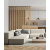 Zdjęcie 275x3x7 cm LD Lamele wolnostojące (dąb natura) - Lamel działowy ażurowy