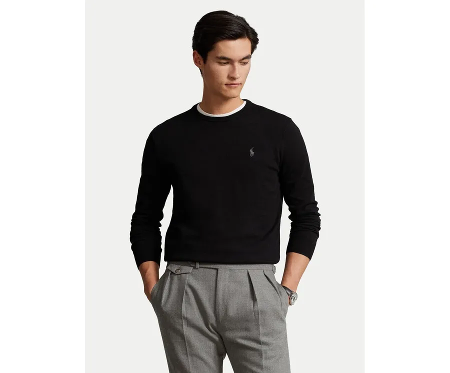 obrazek 1 Polo Ralph Lauren Sweter Ls 710684957008 Czarny Slim Fit