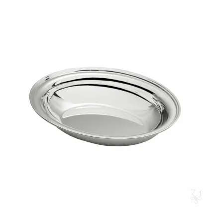 Picture An oval silver-plated bowl with a simple, timeless form - Zaramella Argenti