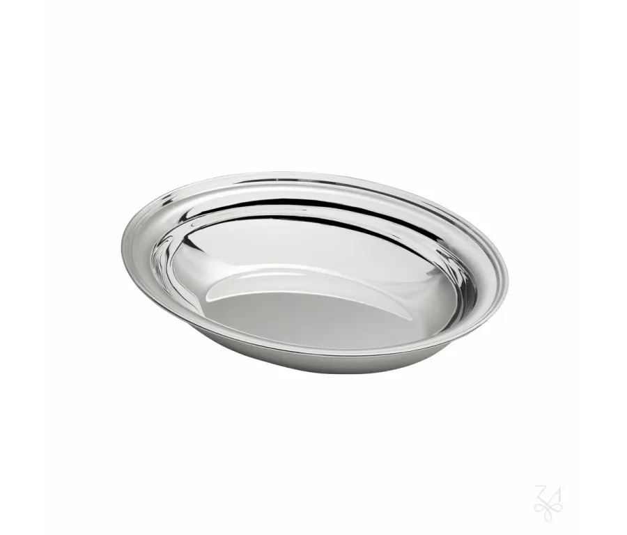 obrazek 1 Owalna platerowana srebrem misa o prostej ponadczasowej formie - Zaramella Argenti