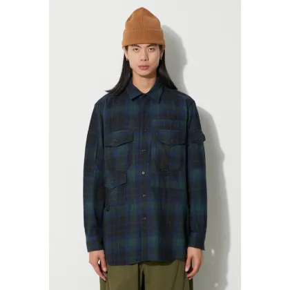 Zdjęcie Engineered Garments koszula bawełniana Trail Shirt męska kolor czarny regular z kołnierzykiem klasycznym 23F1A026.ES055