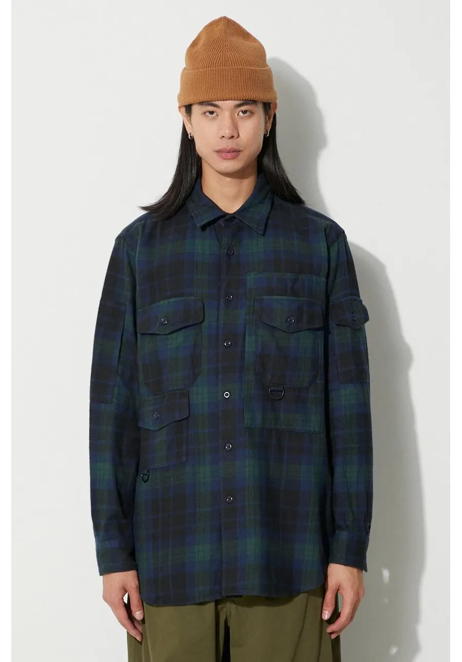 obrazek 1 Engineered Garments koszula bawełniana Trail Shirt męska kolor czarny regular z kołnierzykiem klasycznym 23F1A026.ES055