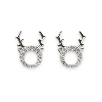 Zdjęcie Luksusowe kolczyki Srebro rodowane Białe cyrkonie