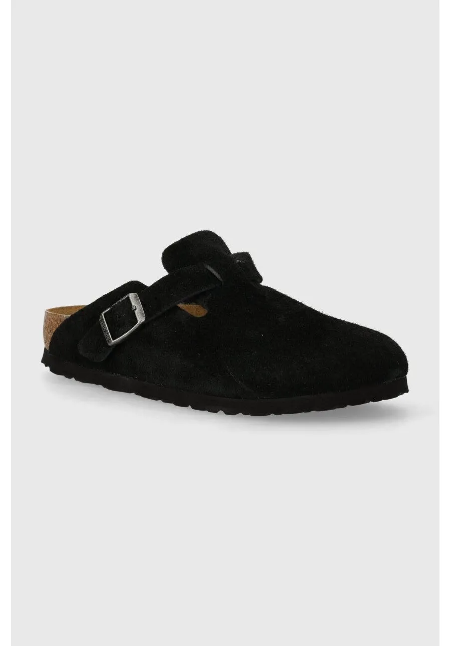 obrazek 1 Birkenstock klapki zamszowe Boston damskie kolor czarny 1027067