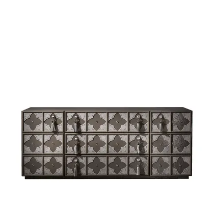 Picture Leather, wood, brass, nickel - luxury edition VALENTINA sideboard - Collection Alexandra
