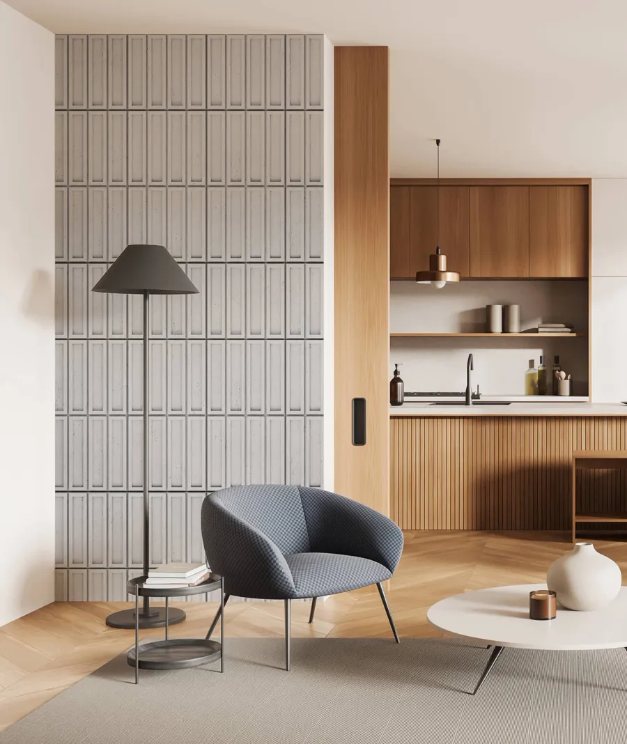 obrazek 1 80x41,4 cm VT - PB51 (B0 biały złamany) CEGIEŁKA - Panel dekor 3D beton architektoniczny