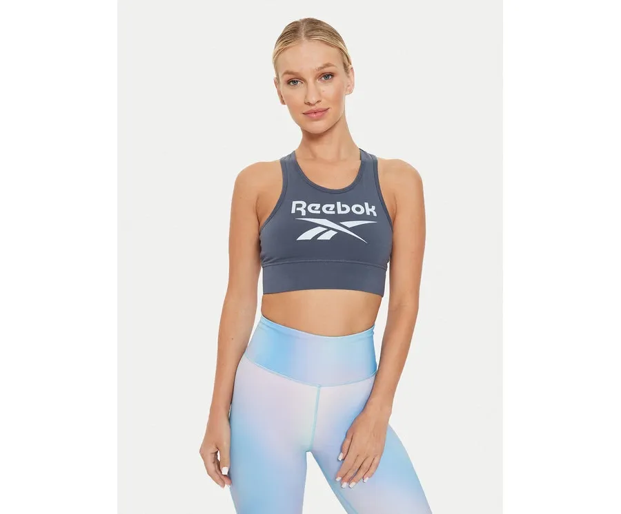 obrazek 1 Reebok Top Big Logo Cotton Bralette 100076022 Szary Slim Fit