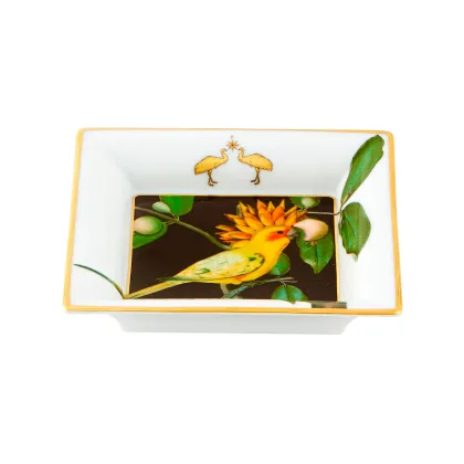 Zdjęcie Mała kwadratowa taca z motywem papugi na drzewie z serii Amazōnia - Vista Alegre