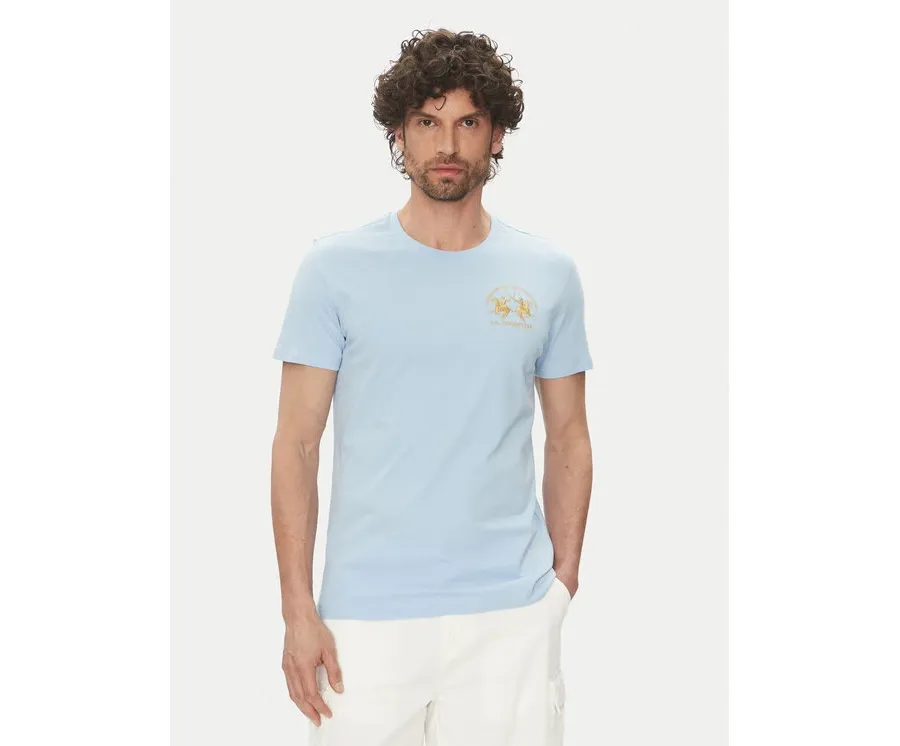 obrazek 1 La Martina T-Shirt Vernie MAR009 JS206 Błękitny Regular Fit