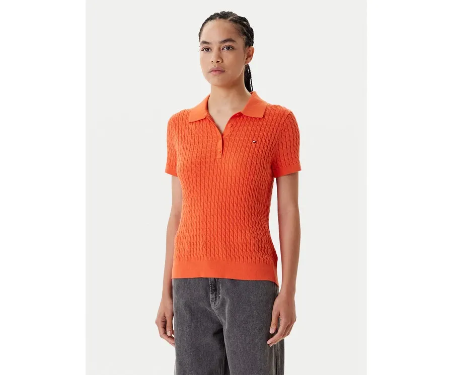 obrazek 1 Tommy Hilfiger Sweter Fine WW0WW41474 Pomarańczowy Regular Fit