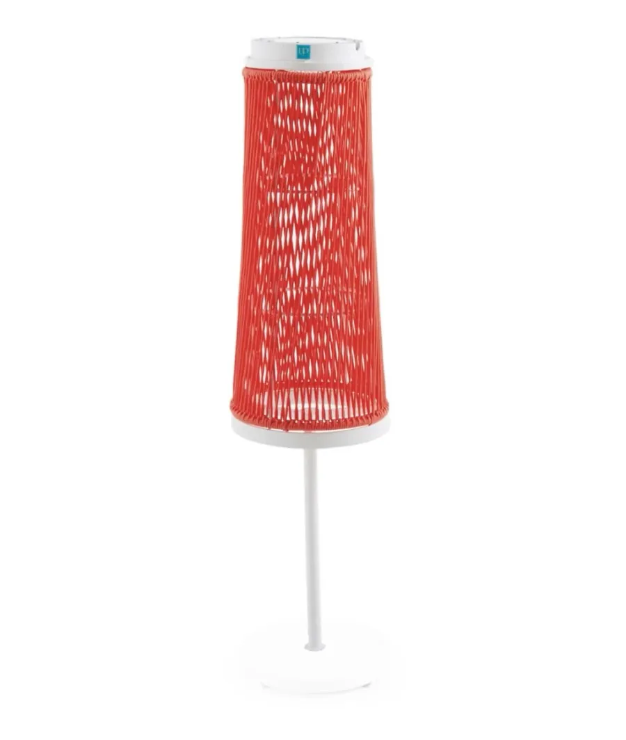 obrazek 1 Wyjątkowa lampa solarna z białego aluminium w kolorze łososiowym do ogrodu