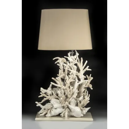 Zdjęcie Niepowtarzalna lampa ceramiczna na biurko z podstawą w formie koralowca
