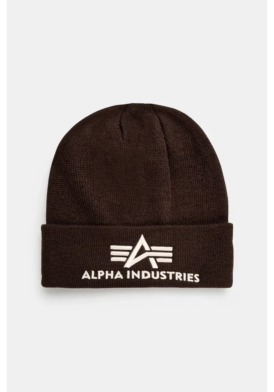 obrazek 1 Alpha Industries czapka kolor brązowy z cienkiej dzianiny