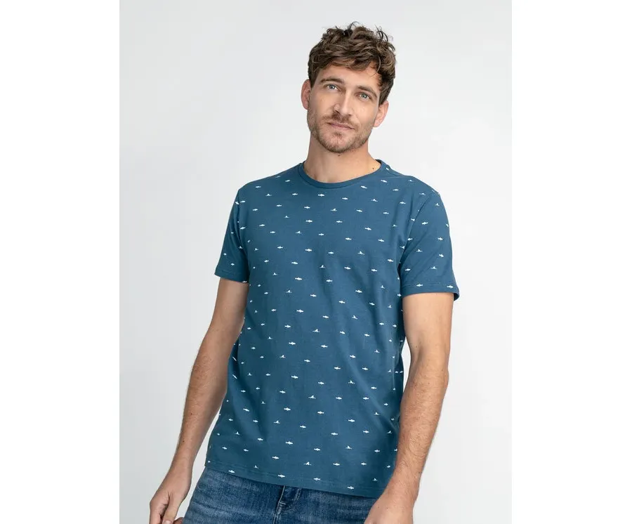 obrazek 1 Petrol Industries T-Shirt M-1030-TSR657 Niebieski Regular Fit