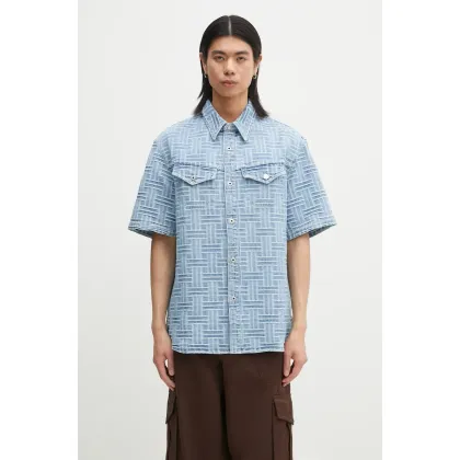 Zdjęcie Kenzo koszula jeansowa męska kolor niebieski relaxed z kołnierzykiem klasycznym FF55DC1026J4.DB