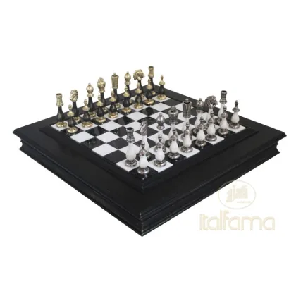 Picture Handmade chessboard made of high-quality wood and marble