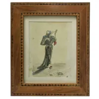 Zdjęcie Von Lindpaintner Macabre skrzypek narysowany akwarelą