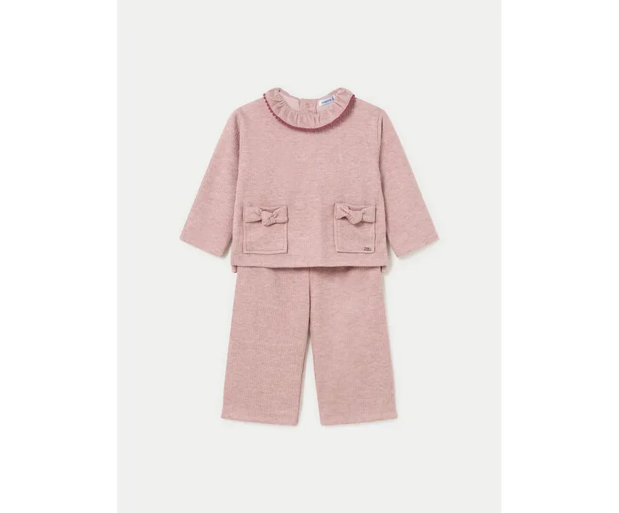 obrazek 1 Mayoral Komplet sweter i spodnie materiałowe 2550 Różowy Regular Fit
