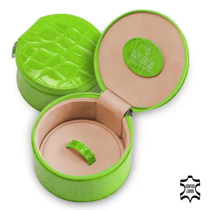 Zdjęcie Okrągłe pudełko na biżuterię z zamkiem błyskawicznym