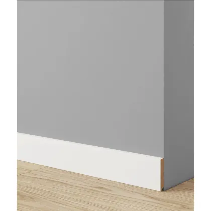Zdjęcie 275 x 8 x 1,6 cm LD Listwa przypodłogowa MDF (biały) 2,75 mb