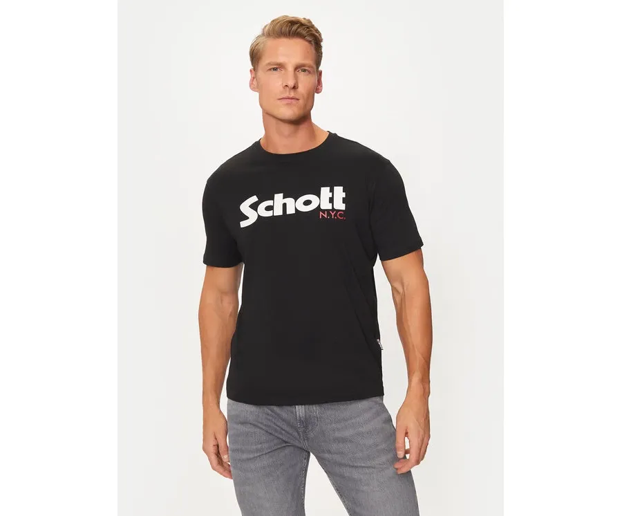 obrazek 1 SCHOTT N.Y.C. T-Shirt TSLOGO Czarny Regular Fit
