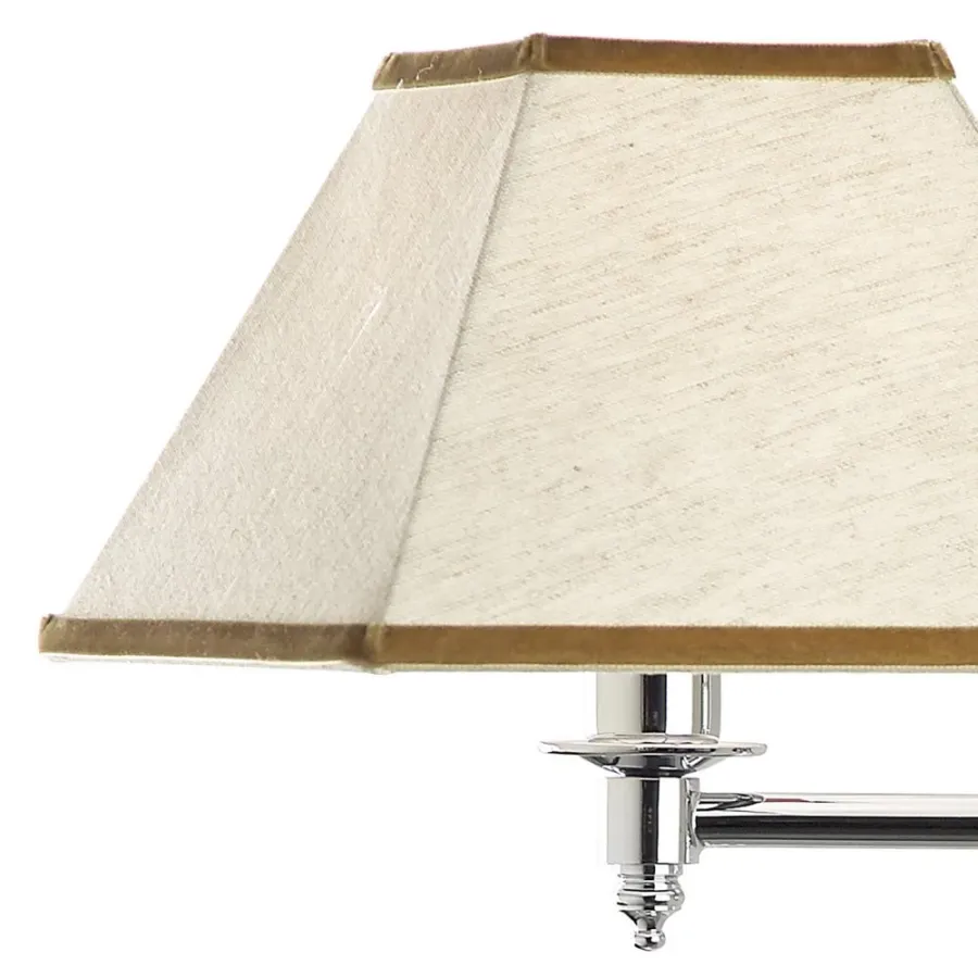 obrazek 2 Kinkiet z abażurem z tkaniny w kształcie ściętego piramidy H.28xL.24xP.31 cm