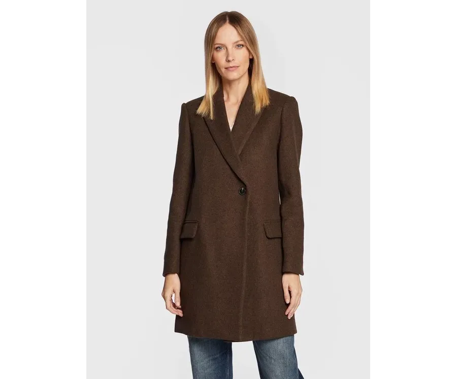 obrazek 1 Zadig&Voltaire Płaszcz wełniany Marco WWCO00186 Brązowy Regular Fit