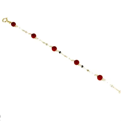 Zdjęcie Wyjątkowa bransoletka dziewczęca z koralem 14 cm