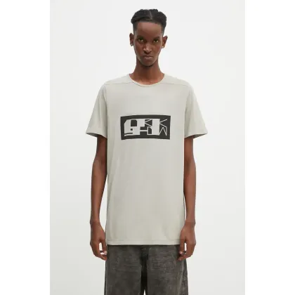 Zdjęcie Rick Owens t-shirt bawełniany Level T męski kolor beżowy z nadrukiem DU02D2250.RNEP2P