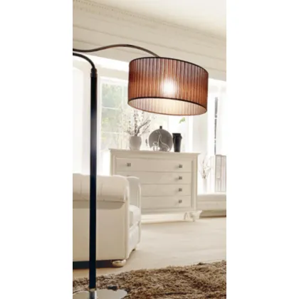 Picture Studio lamp, articulated, round, pleated shade, brown - Avenanti