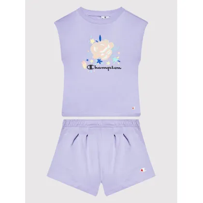 Zdjęcie Champion Komplet t-shirt i szorty sportowe 404397 Fioletowy Custome Fit
