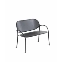 Picture Les Arcs aluminum bench in graphite color for the garden and terrace