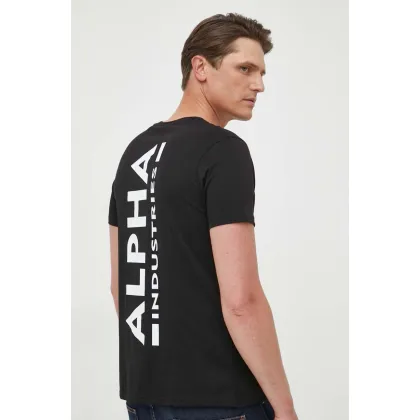 Zdjęcie Alpha Industries t-shirt bawełniany Backprint T kolor czarny z nadrukiem 128507 03 128507.03-CZARNY